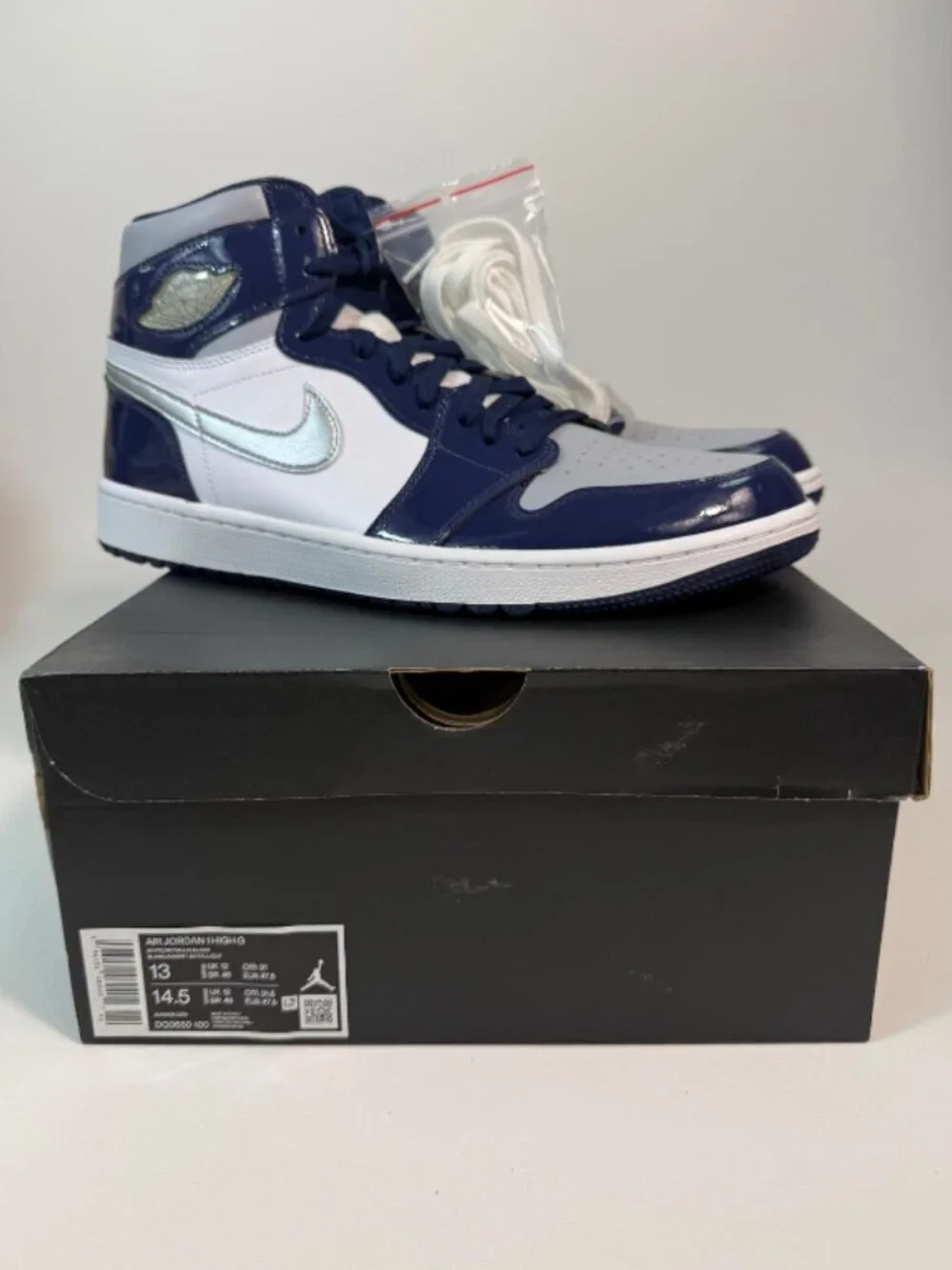 Jordan 1 Retro High Golf Patent Midnight Navy - Size 13